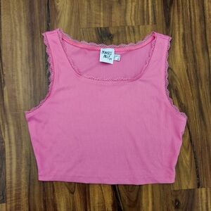 NWOT Princess Polly Pink Lace Cropped Tank Kesor Top Size 4
